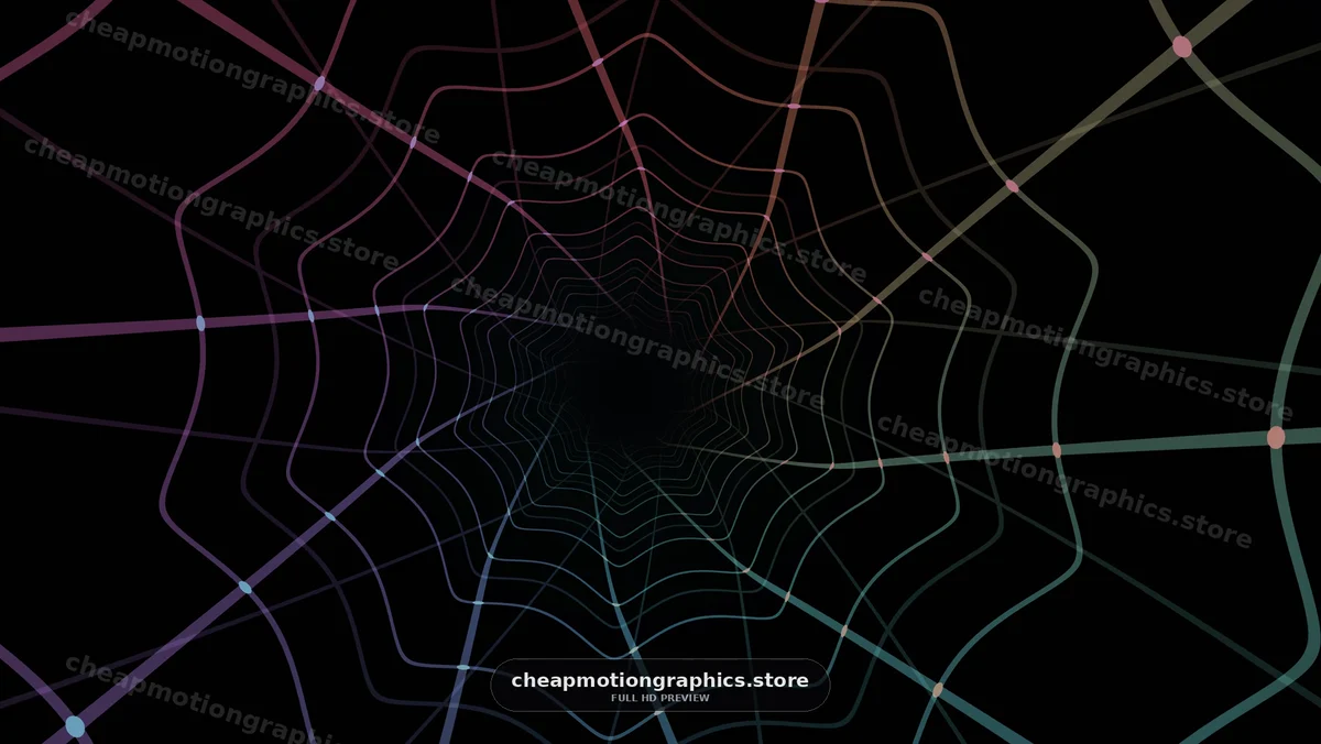 Abstract Neon Lines Converging Into a Tunnel
