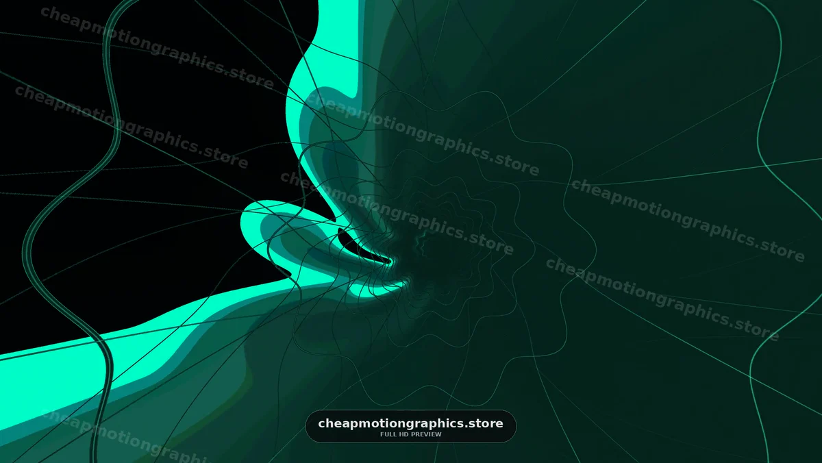 Abstract Teal Lines Forming a Central Spiral