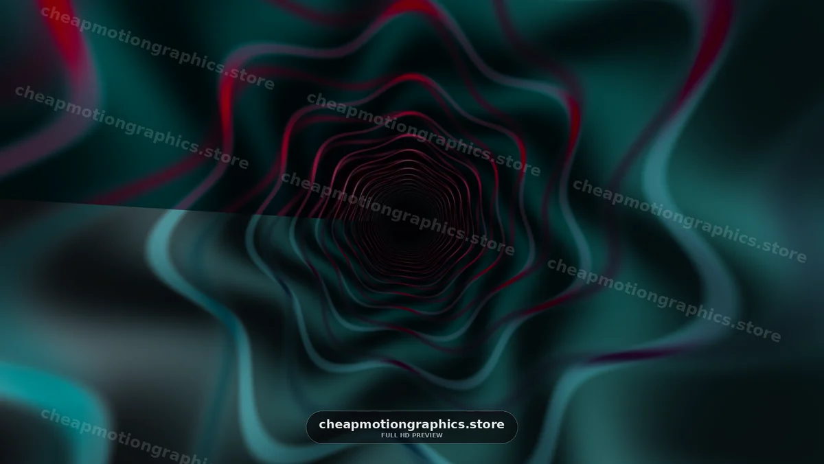 Abstract Teal Tunnel with Rippling Lines