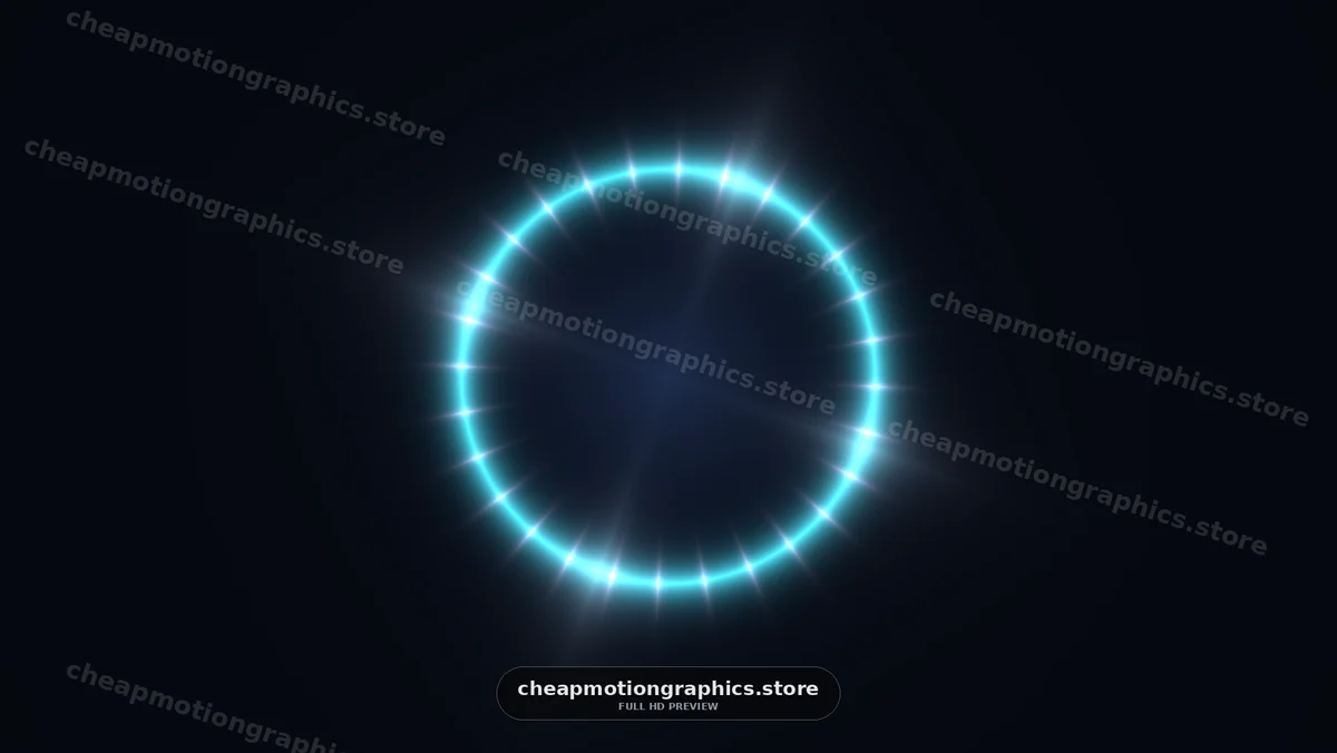 Glowing Cyan Light Ring on Dark Background