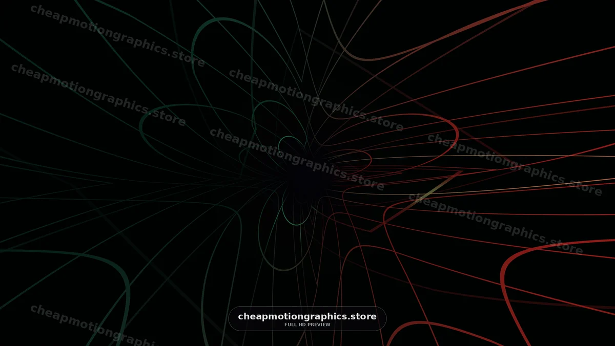 Abstract Red and Green Lines Converging on Black