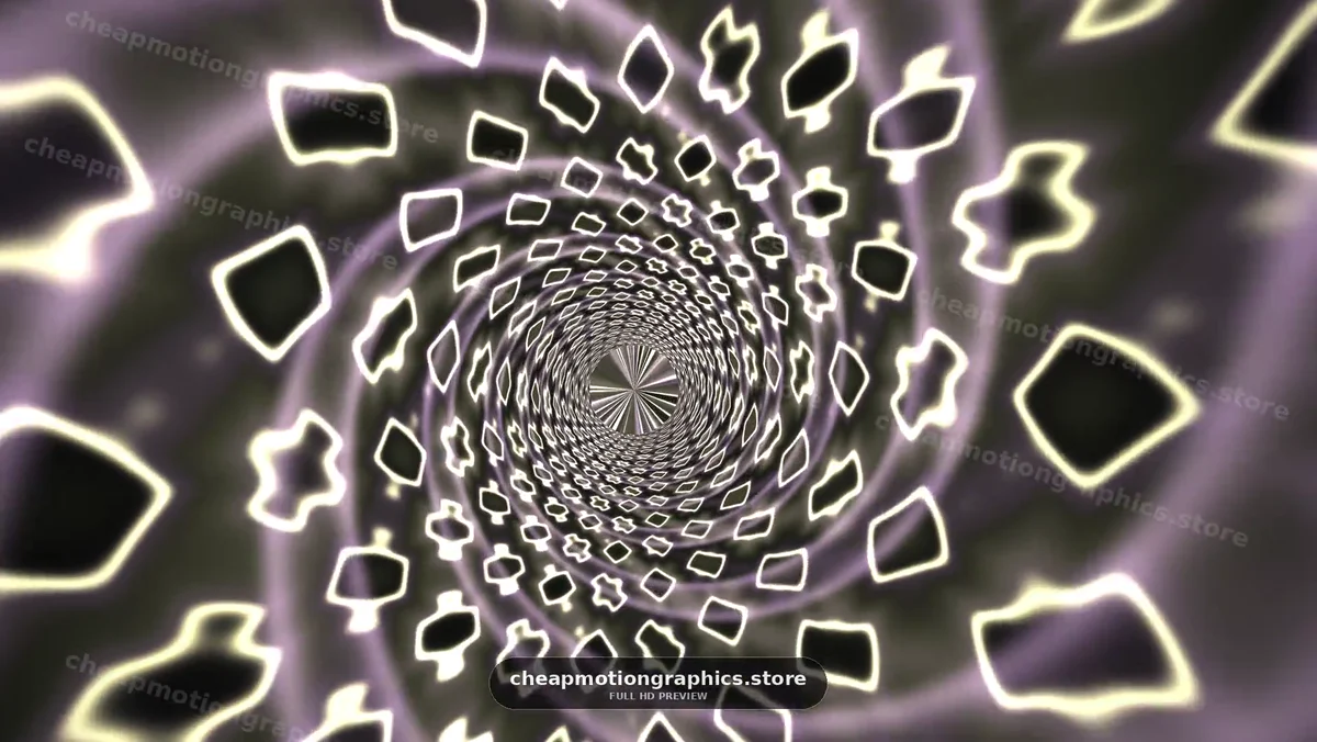Colorful spiral pattern with abstract shapes in motion