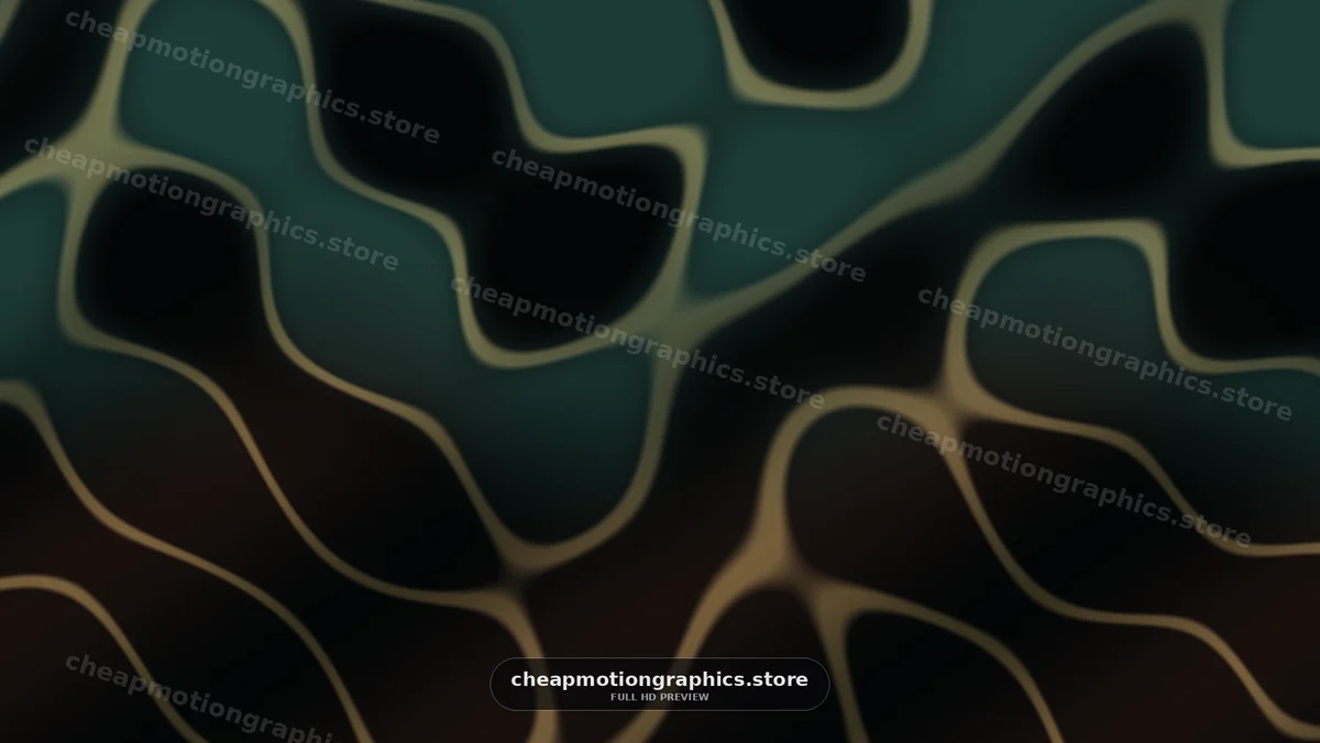 Abstract shapes and lines blend in dark colors with waves