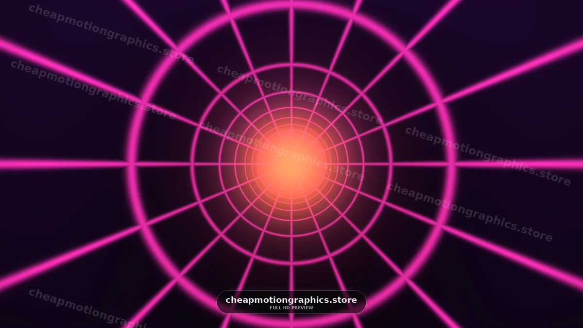 Glowing Pink Radial Tunnel with Bright Center