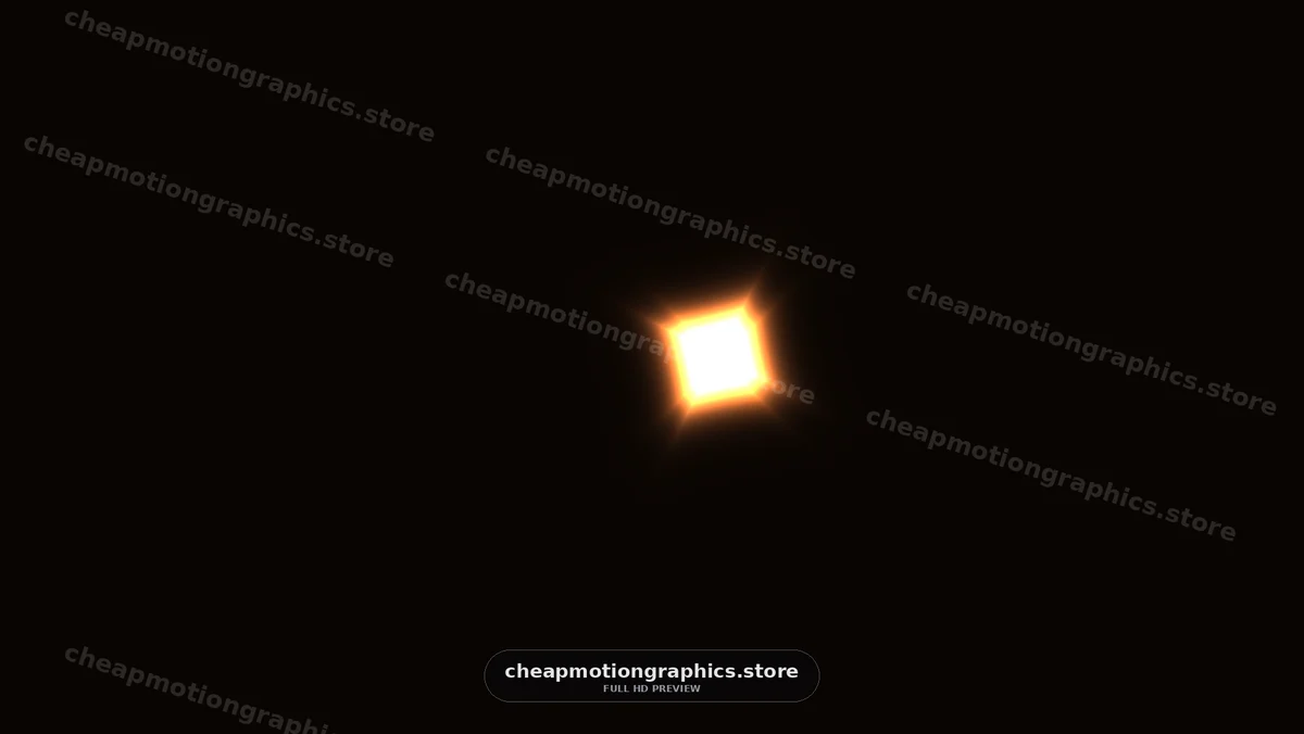 Glowing Orange Square Light in Darkness